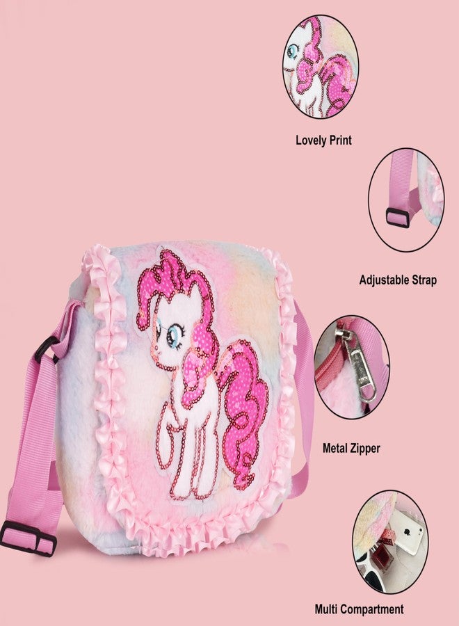 CULT FACTORY Beautiful Unicorn Bag for Girls Plush Toy Sling Bag for Kids Girls Mini Handbag Cross Body Kids Bags - Image 2